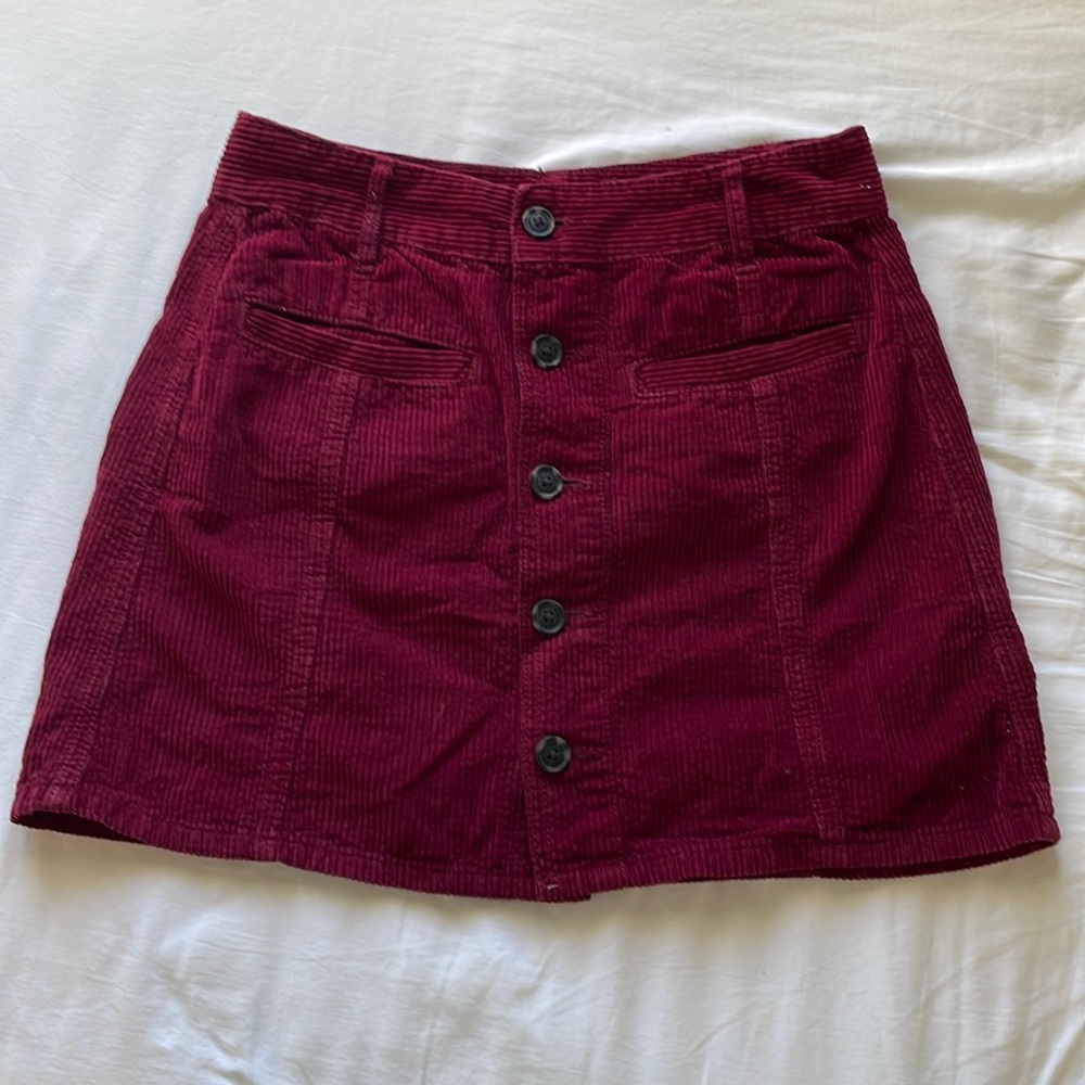 American Eagle Burgundy Corduroy Skirt